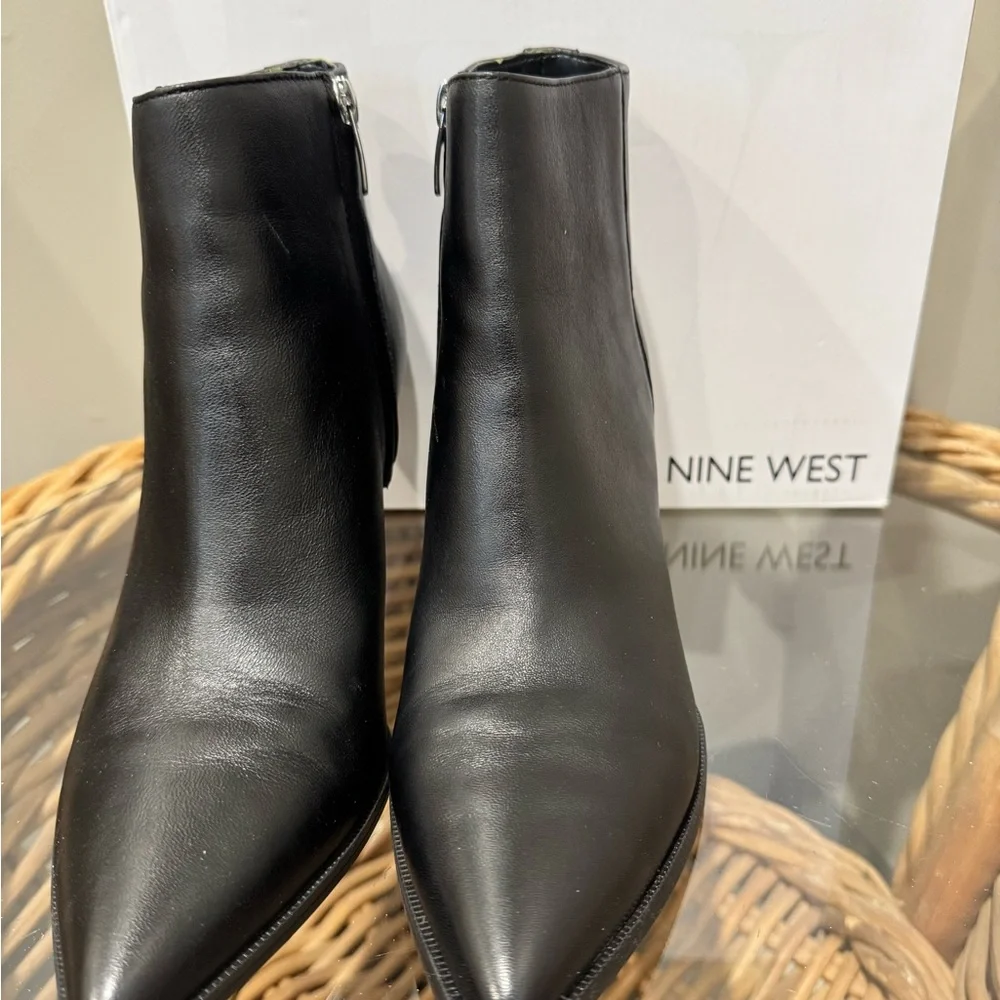 Nine West Sleek Black Ankle Booties - Picture 2 of 4